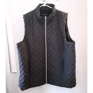 Banana Republic vest men's xxl 2x 2xl Quilted Puffer Charcoal Gray black Zip Up